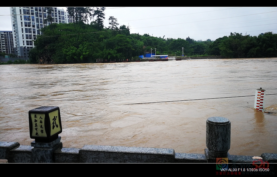 恭城的洪水今天10点16分比9点40分略涨了约5至8公分。171 / 作者:平安大叔 / 帖子ID:296994