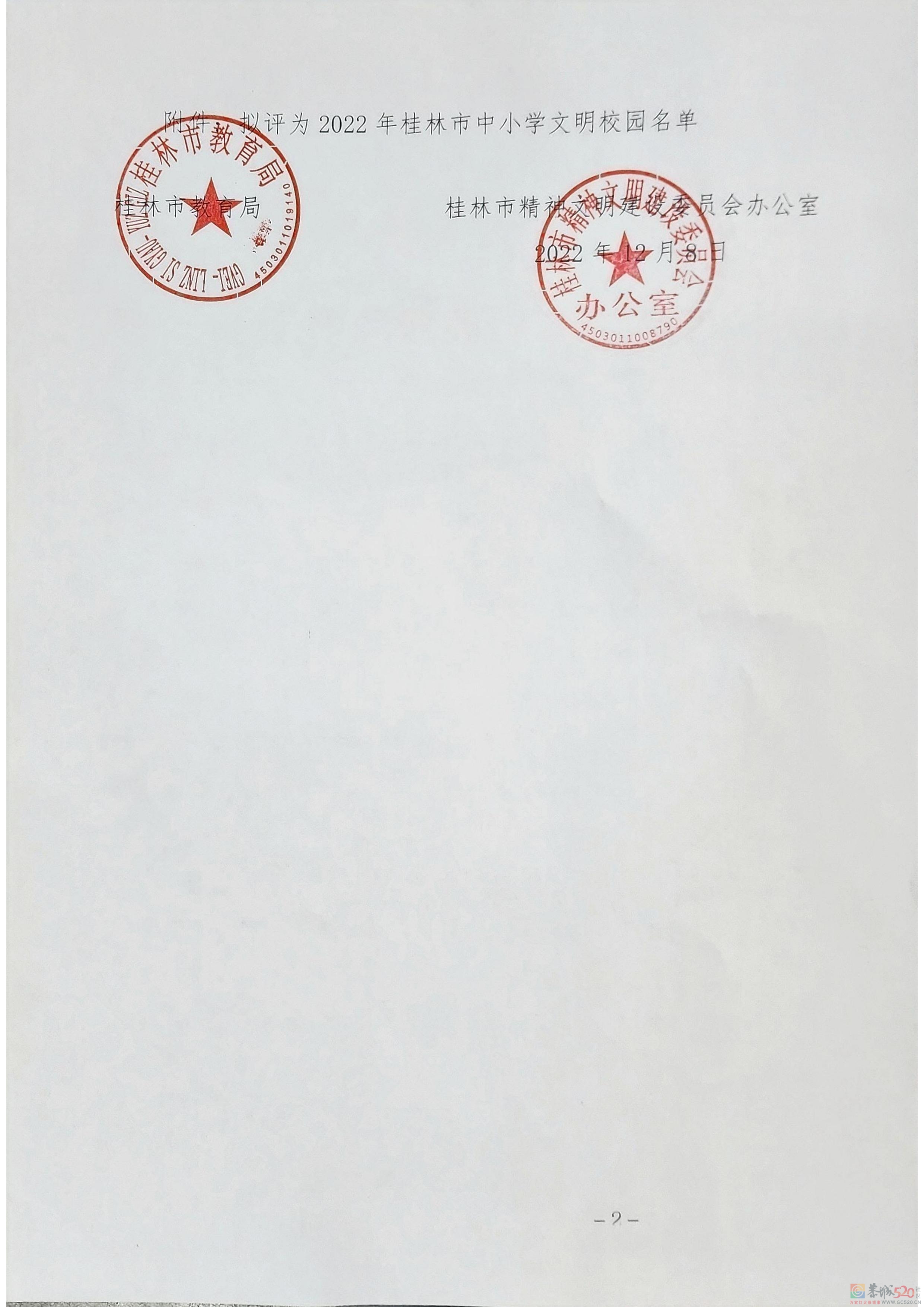 关于对拟评为2022年桂林市文明校园名单的公示663 / 作者:论坛小编01 / 帖子ID:302194