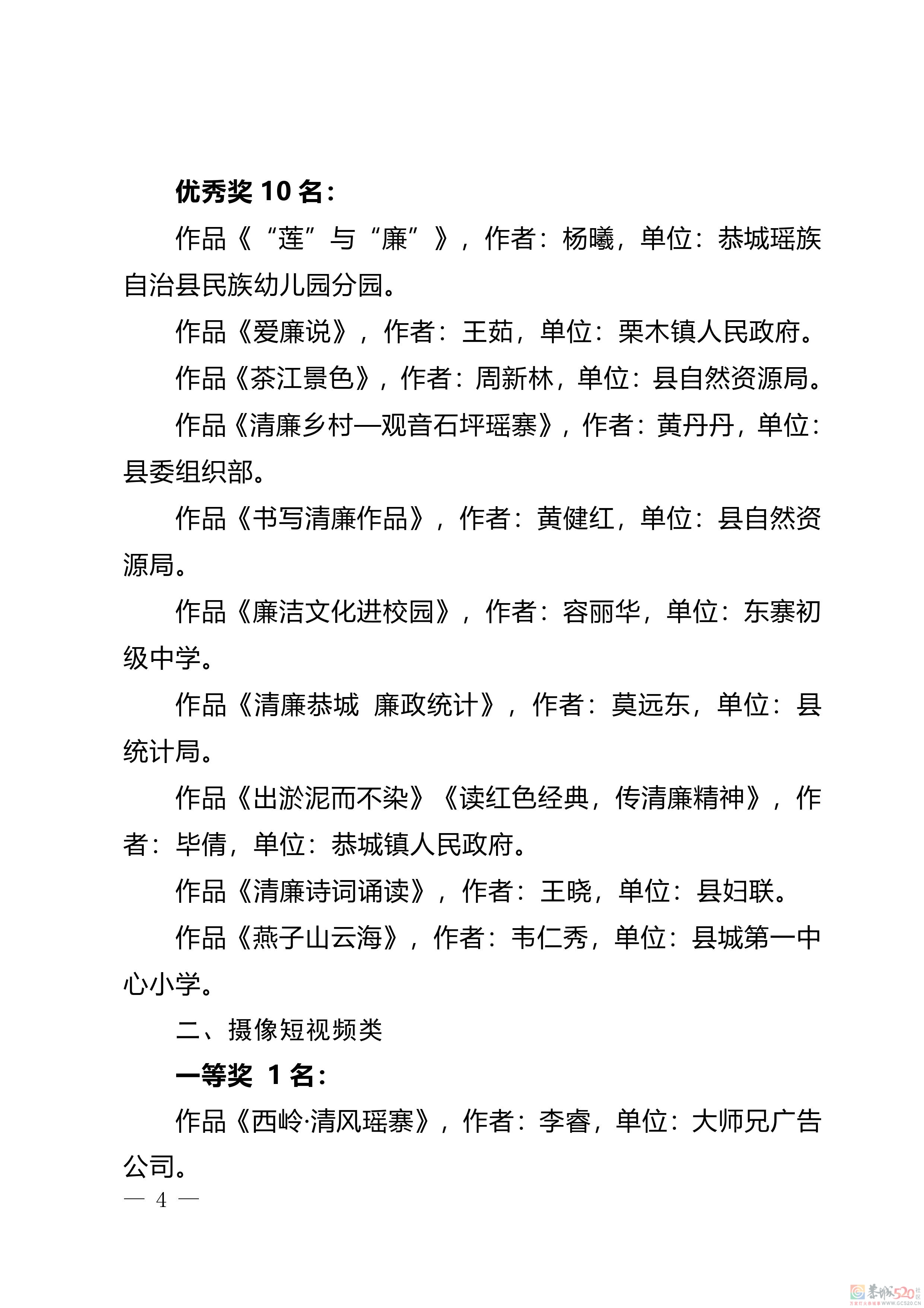 关于公布2022年“清廉恭城”摄影摄像大赛 获奖的通知52 / 作者:论坛小编01 / 帖子ID:302790