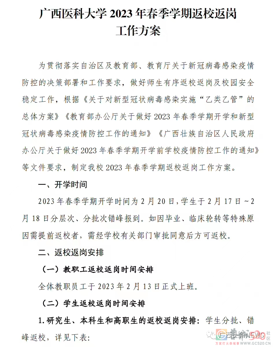 开学期末考、错峰返校！广西多所高校发布通知808 / 作者:论坛小编01 / 帖子ID:304122