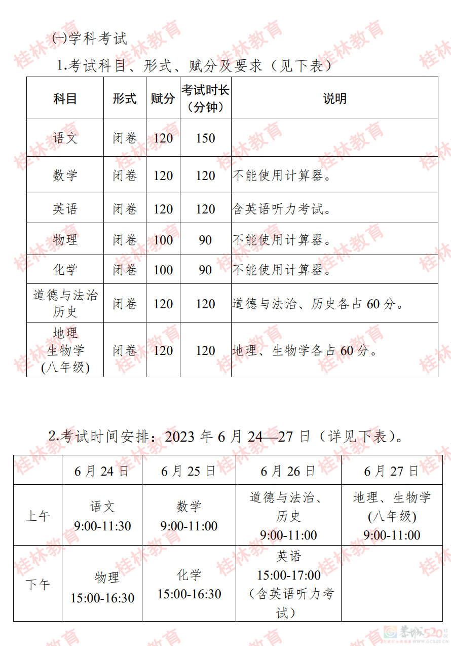 桂林市2023年初中学业考试与高中阶段学校招生工作方案发布41 / 作者:论坛小编01 / 帖子ID:307086