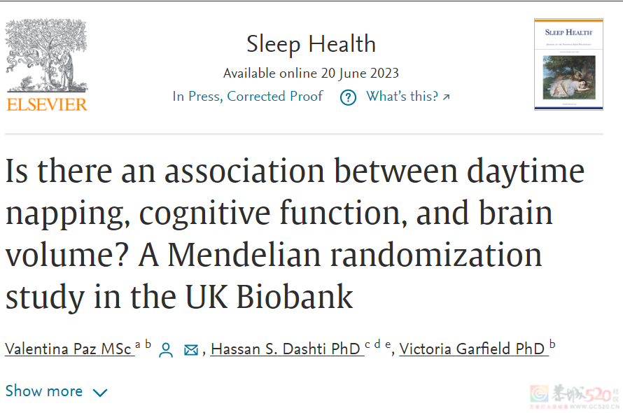 近40万人数据分析：有午睡习惯的人，“脑容量”更大669 / 作者:健康小天使 / 帖子ID:308243
