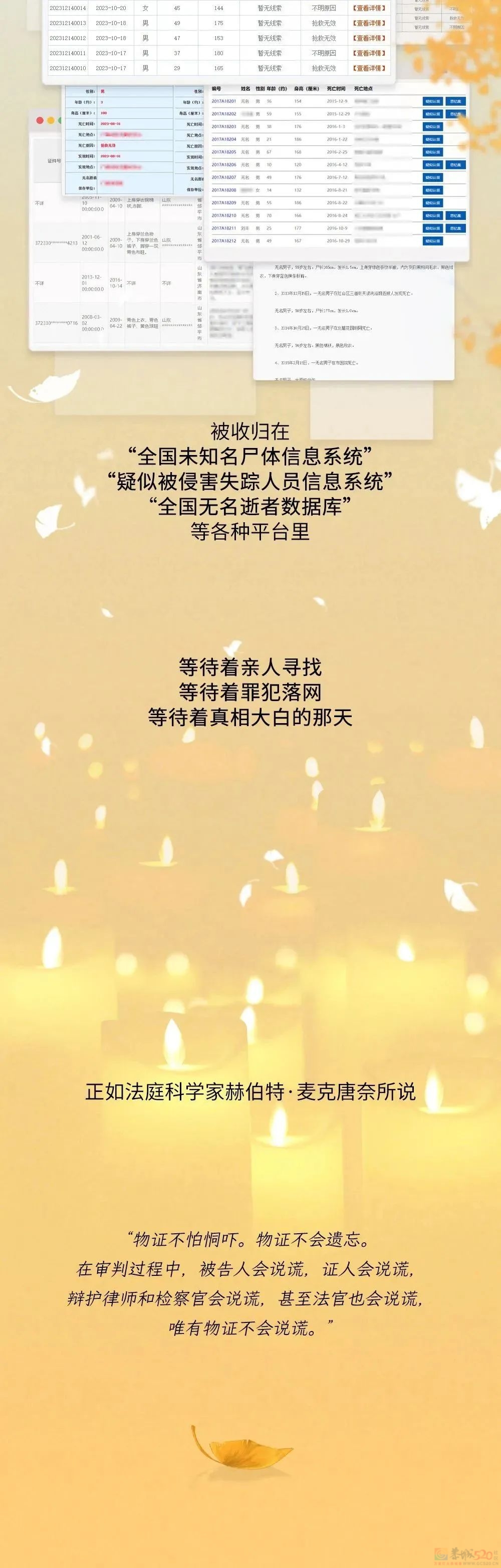 辨认一具无名尸体，要分几步？330 / 作者:儿时的回忆 / 帖子ID:313002